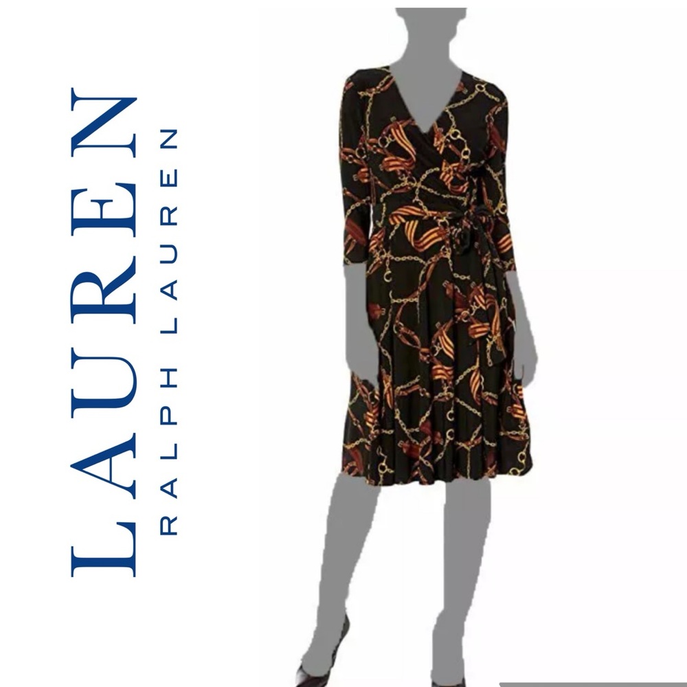 Lauren Ralph Lauren Black Equestrian Print gorgeous! Size Large